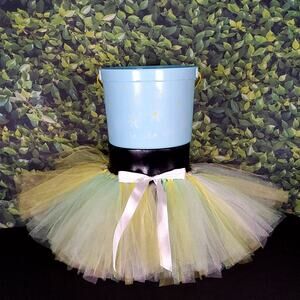 Handmade Mint green, yellow & White Tutu Easter Basket Sz 3T - 8Y Wearable Tutu